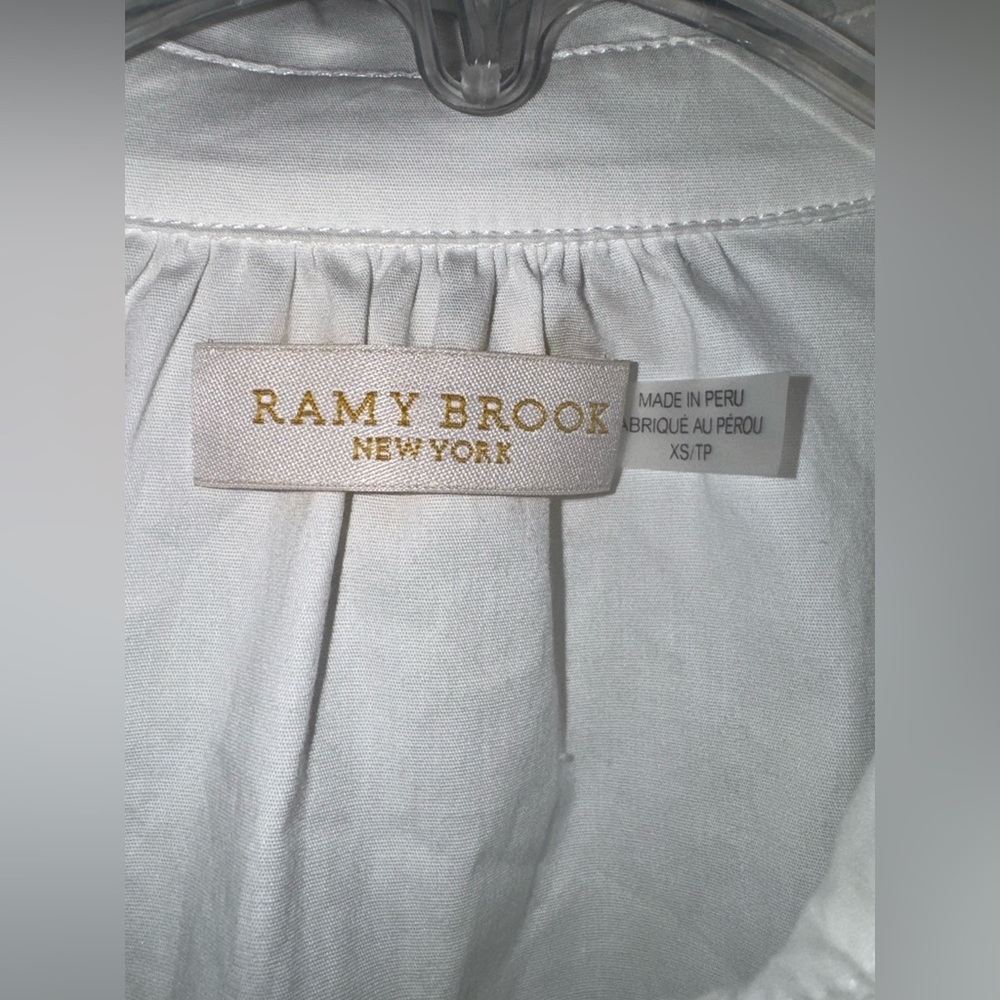 Ramy Brook 'Josephine' White Cotton Tiered Mini Shirt Dress! - Picture 7 of 8
